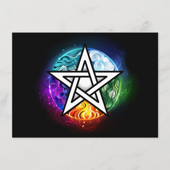 Wiccan pentagram enclosure card (Front)