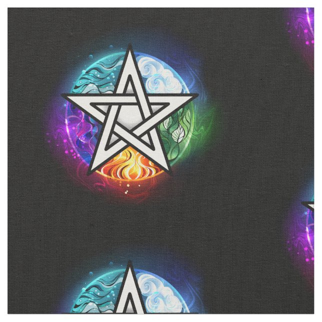 Wiccan pentagram fabric (Close Up)