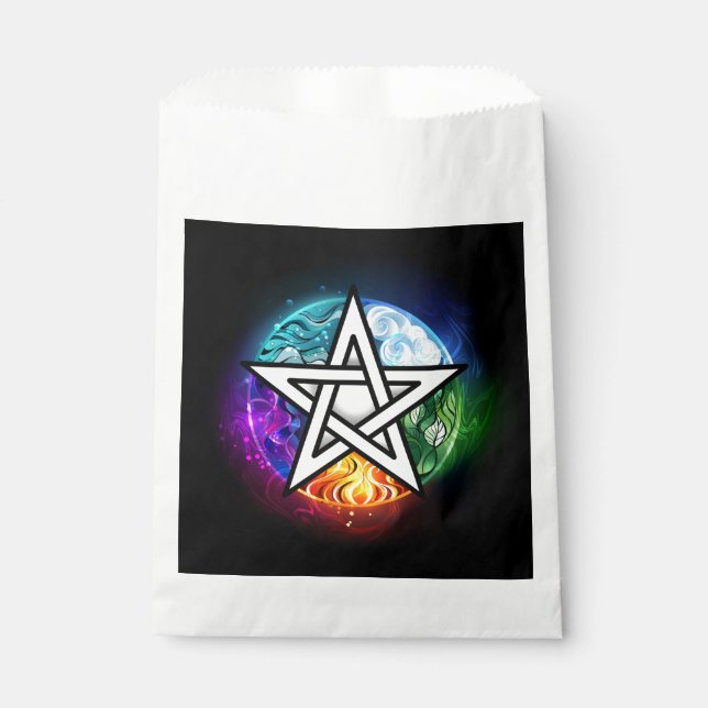 Wiccan pentagram favour bags (Front)