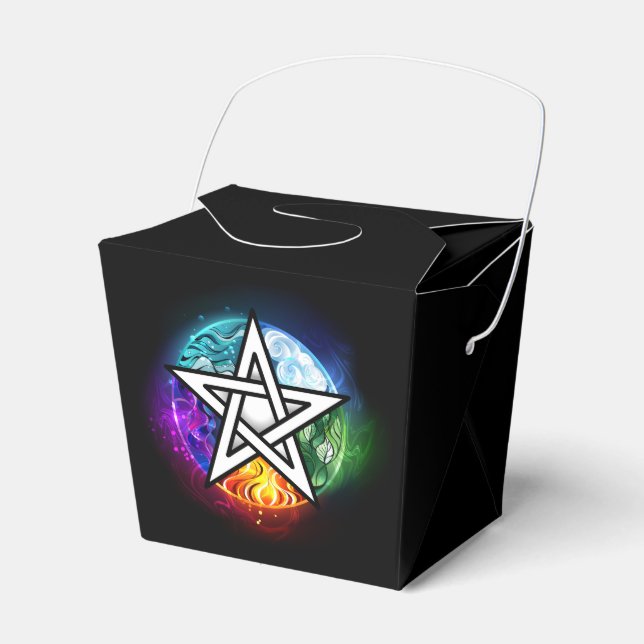 Wiccan pentagram favour box (Front Side)