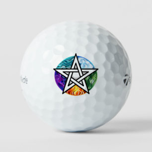 Wiccan pentagram golf balls