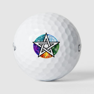 Wiccan pentagram golf balls