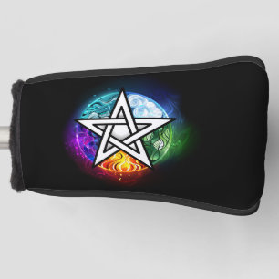 Wiccan pentagram golf head cover