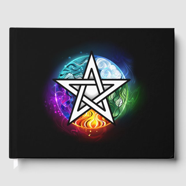 Wiccan pentagram guest book (Front)