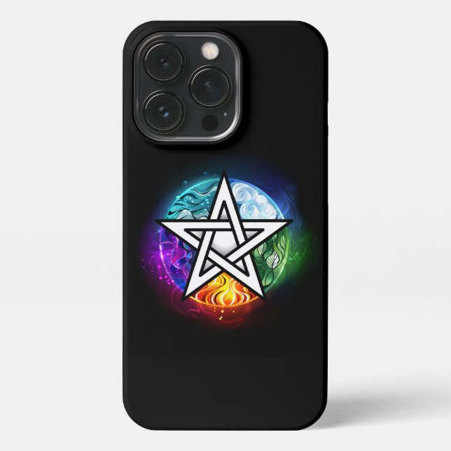 Wiccan pentagram iPhone case (Back)