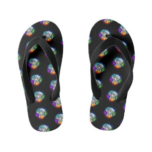 Wiccan pentagram kid's jandals