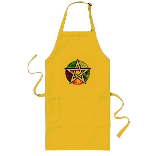 Wiccan pentagram long apron (Front)