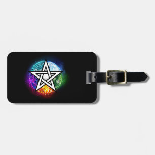 Wiccan pentagram luggage tag
