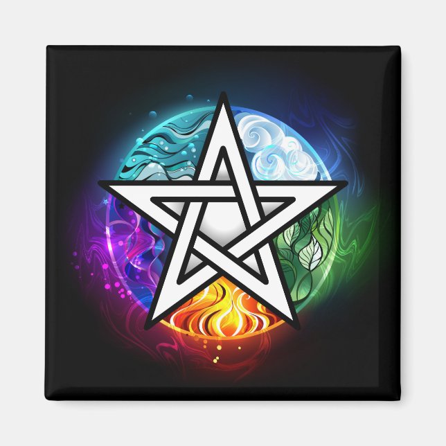 Wiccan pentagram magnet (Front)