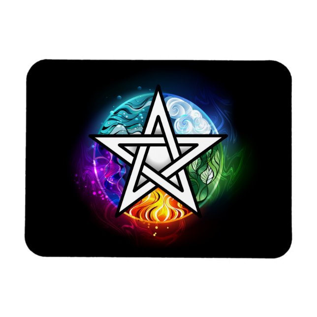 Wiccan pentagram magnet (Horizontal)