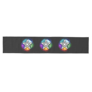 Wiccan pentagram medium table runner