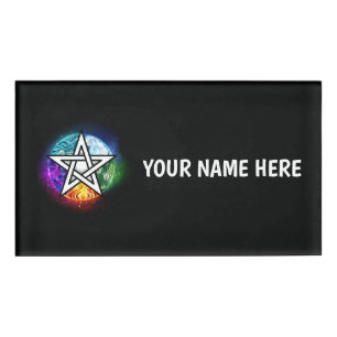 Wiccan pentagram name tag