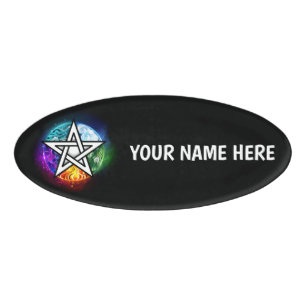 Wiccan pentagram name tag