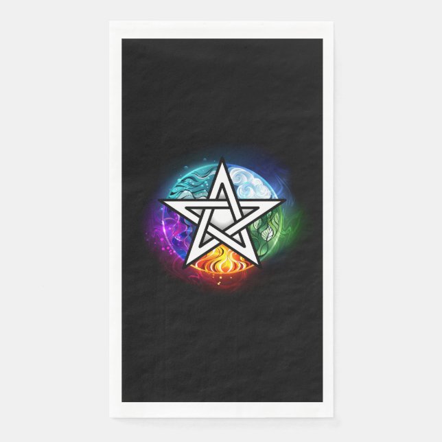 Wiccan pentagram napkin (Front)