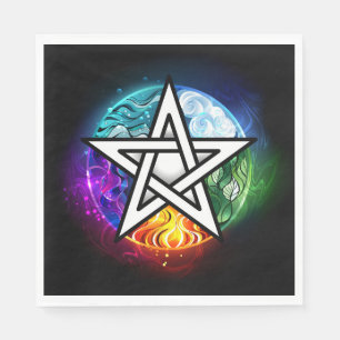 Wiccan pentagram napkin