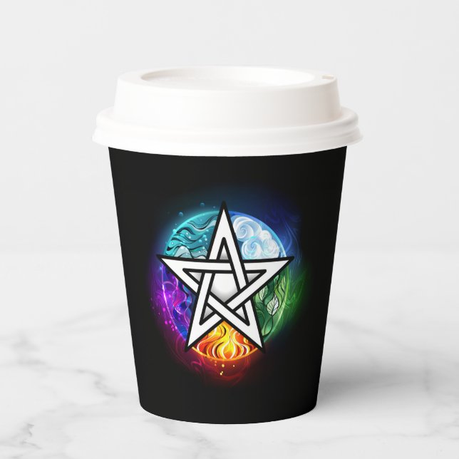 Wiccan pentagram paper cups (Front)