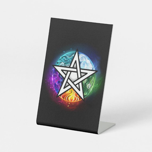 Wiccan pentagram pedestal sign (Front)