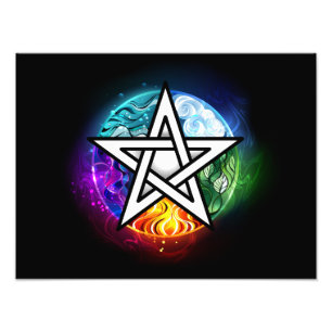 Wiccan pentagram photo print
