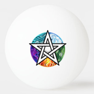 Wiccan pentagram ping pong ball