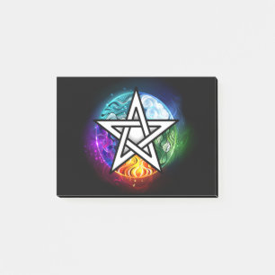 Wiccan pentagram post-it notes