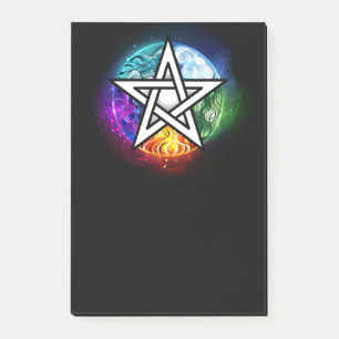 Wiccan pentagram post-it notes
