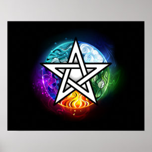 Wiccan pentagram poster