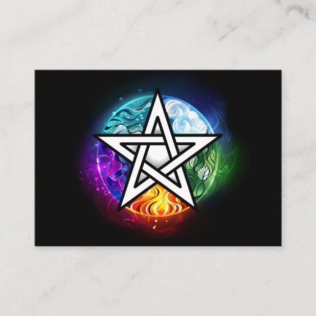 Wiccan pentagram referral card (Front)