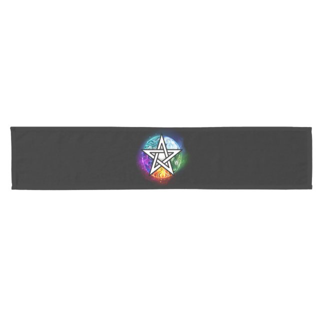 Wiccan pentagram short table runner (Horizontal)