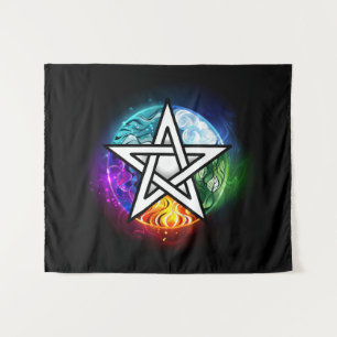 Wiccan pentagram tapestry