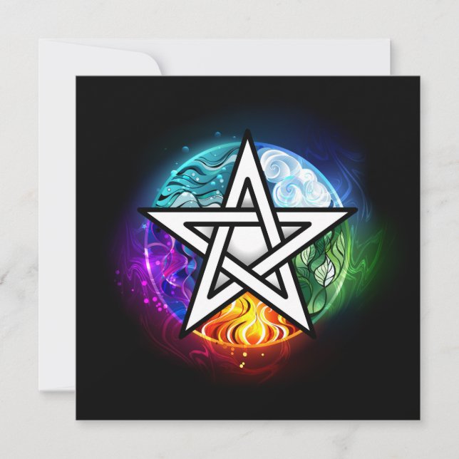 Wiccan pentagram thank you card (Front)