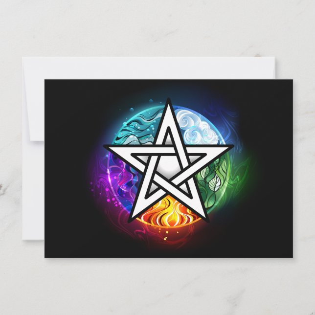 Wiccan pentagram thank you card (Front)