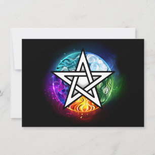 Wiccan pentagram thank you card