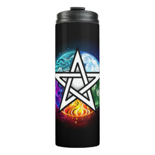 Wiccan pentagram thermal tumbler