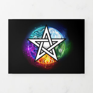 Wiccan pentagram Tri-Fold card