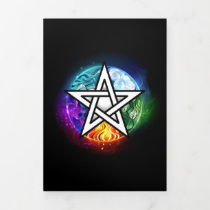 Wiccan pentagram Tri-Fold programme