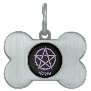 Wiccan Pet PURPLE Personalised Name Tag