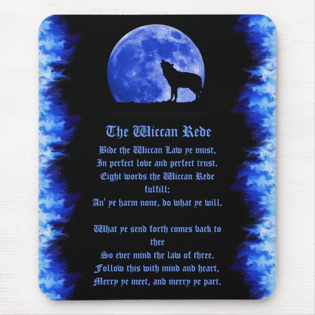 Wiccan Rede - Blue Flame Mouse Pad (Front)