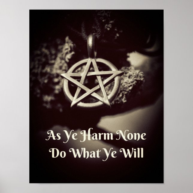 Wiccan Rede Quote Poster As Ye Harm None (Front)