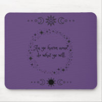 Wiccan Rede Witch Mouse Pad