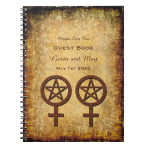 Wiccan Rustic Lesbian Handfasting Guest Book
