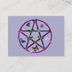 Wiccan Star and Butterflies Business Card