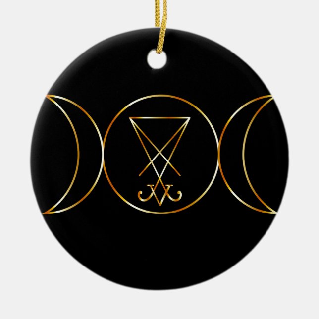 Wiccan symbol, Triple Goddess Ceramic Tree Decoration (Front)