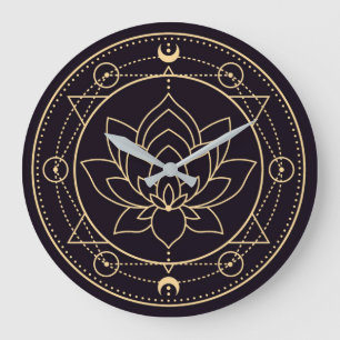 Wiccan Symbols Large Clock