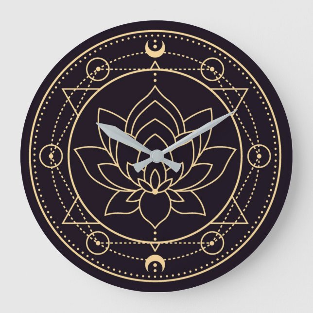 Wiccan Symbols Large Clock (Front)