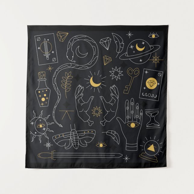 Wiccan Symbols Tapestry (Front)