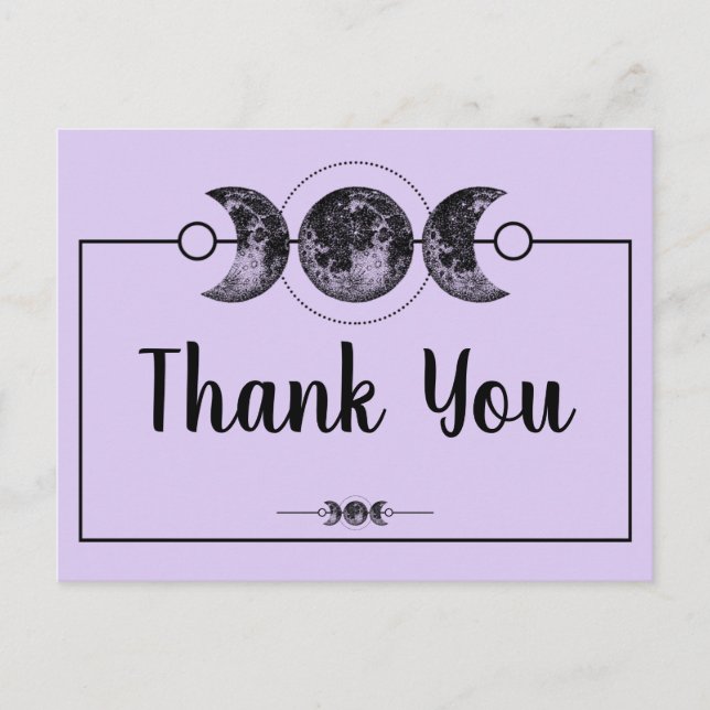 Wiccan Thank You Card Moon Handfasting Wedding (Front)