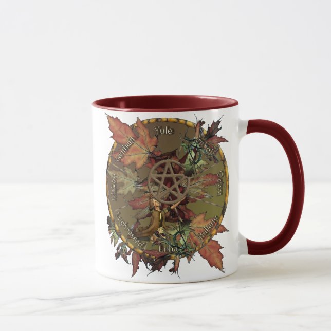 Wiccan Wheel With Pentacle Mug (Right)