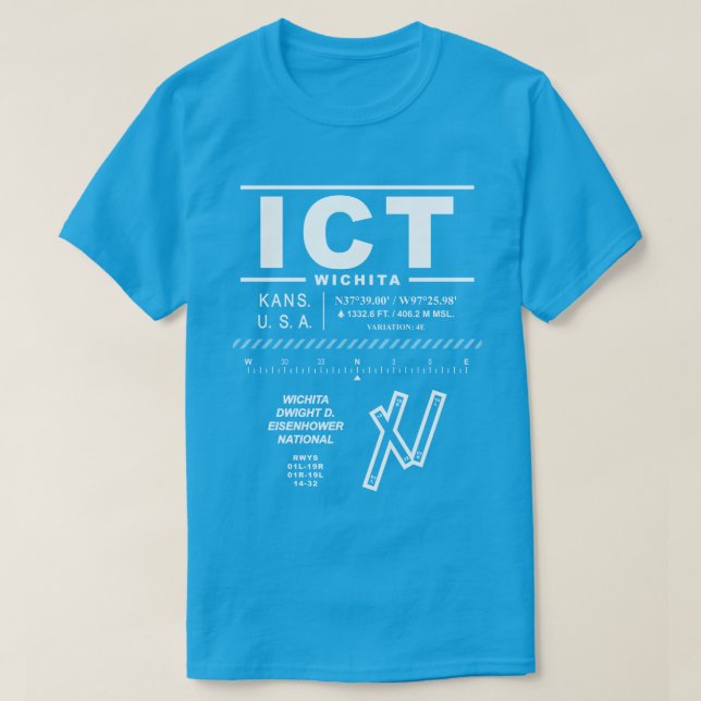 Wichita Dwight D. Eisenhower National Airport ICT T-Shirt (Design Front)