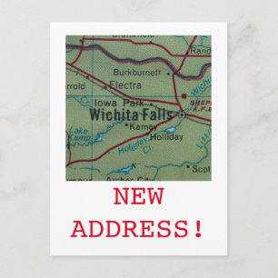 Wichita Falls New Address announcement Postcard