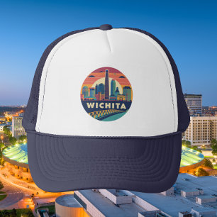 Wichita, Kansas   City Drawing Trucker Hat